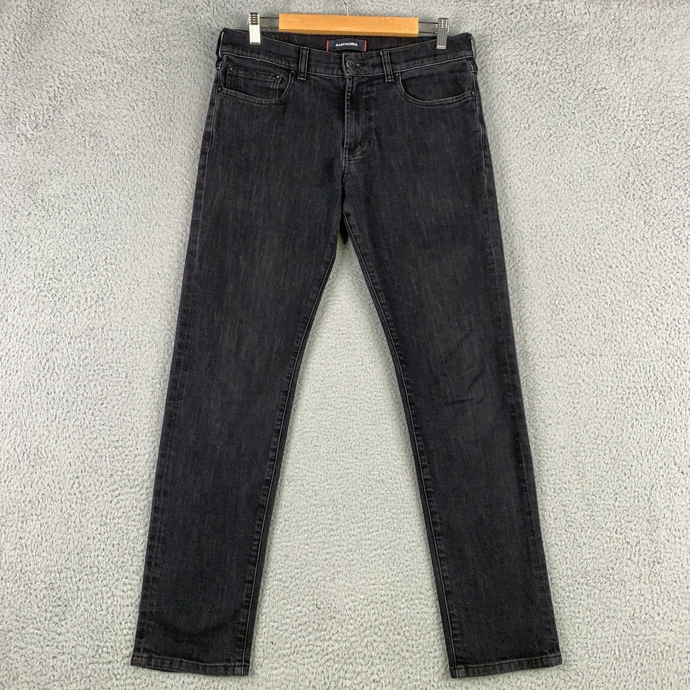 Bluffworks Departure 2.0 Jeans Mens 32 x 32 Black Slim Fit Stretch Performance